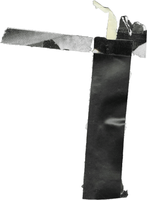 A piece of foil tape on the corner of the photo.